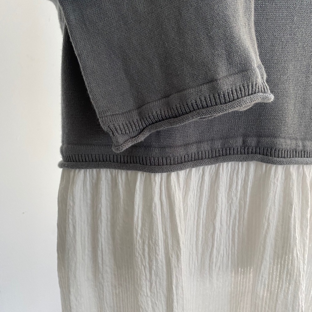 Moon & Madison Grey Soft knit sheer Flowy Sweater - Picture 4 of 8